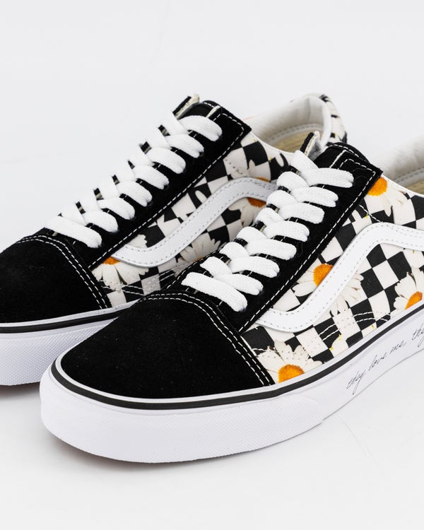 TENIS VANS OLD SKOOL MARGARITAS PARA MUJER TALLA 24.5 CM