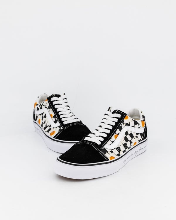 TENIS VANS OLD SKOOL MARGARITAS PARA MUJER TALLA 24.5 CM