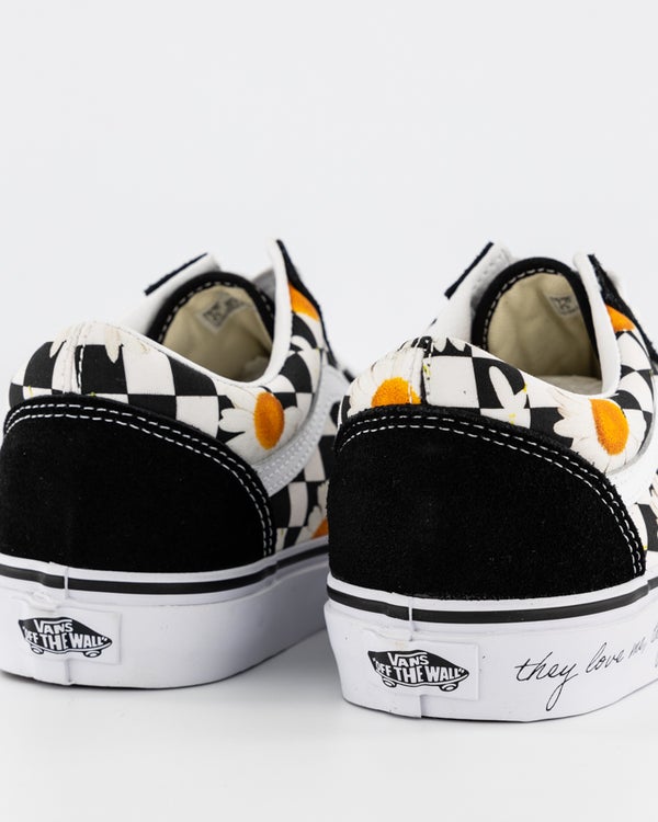 TENIS VANS OLD SKOOL MARGARITAS PARA MUJER TALLA 24.5 CM