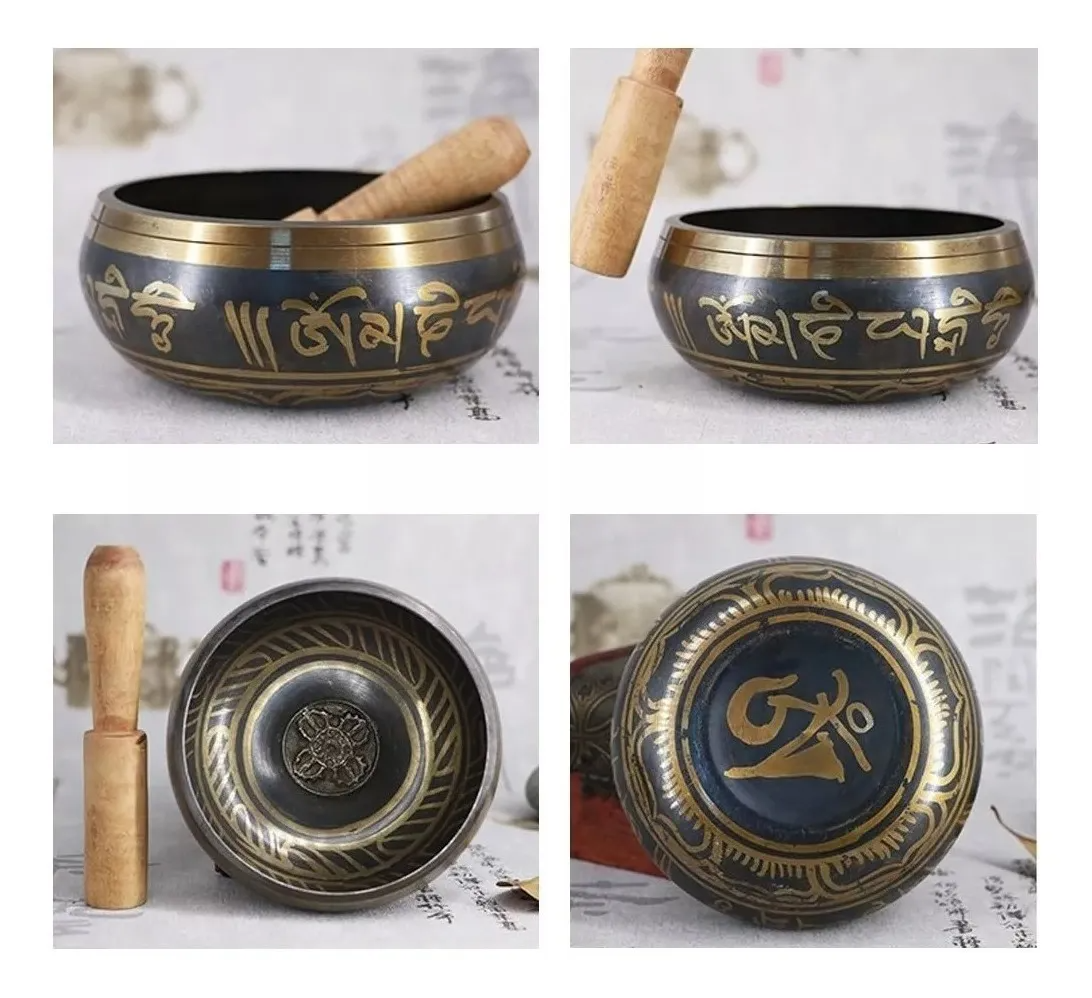 Juego De Cuenco Tibetano 7 Metales Para Yoga Y Meditación