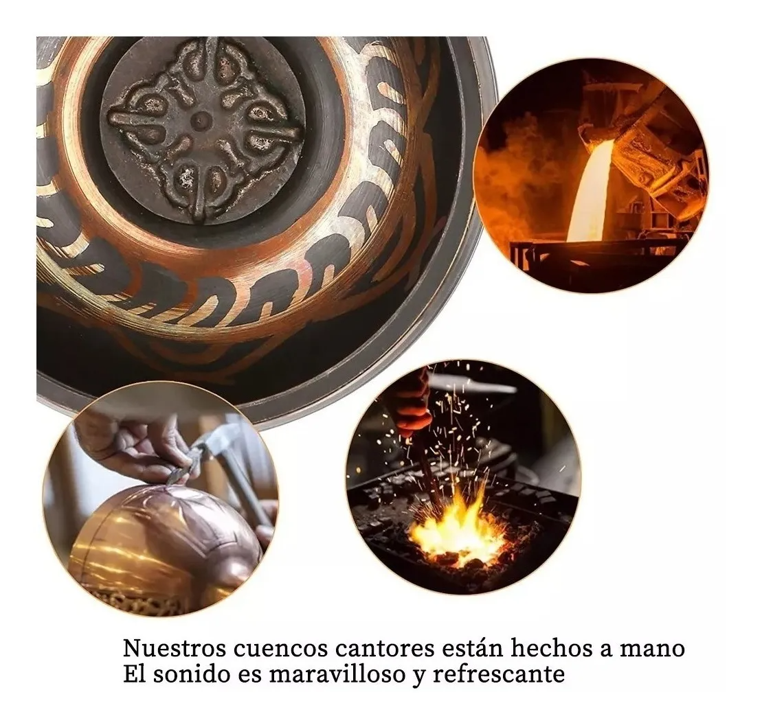 Juego De Cuenco Tibetano 7 Metales Para Yoga Y Meditación