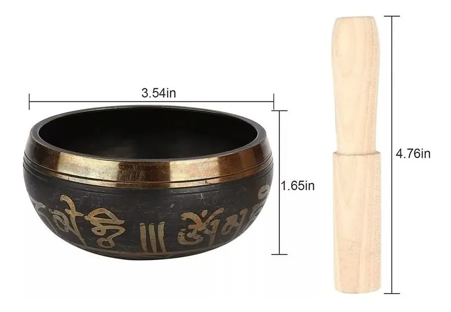 Juego De Cuenco Tibetano 7 Metales Para Yoga Y Meditación