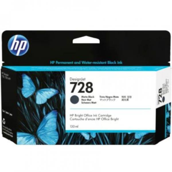 HP Tinta HP DesignJet 728 LF 130ml Color Negro Mate