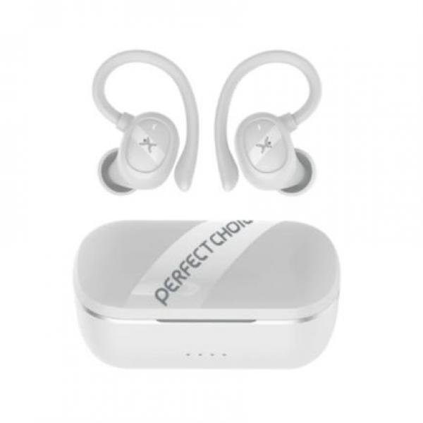 Perfect Choice Audífonos Perfect Choice Haken Bluetooth Deportivos TWS Cancelación de Ruido con Sujetador Color Blanco