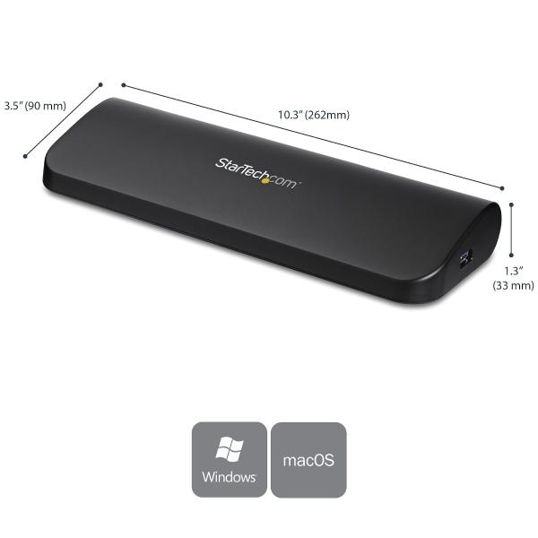 Docking Station Startech USB 3.0 para Dos Monitores con HDMI y DVI/VGA