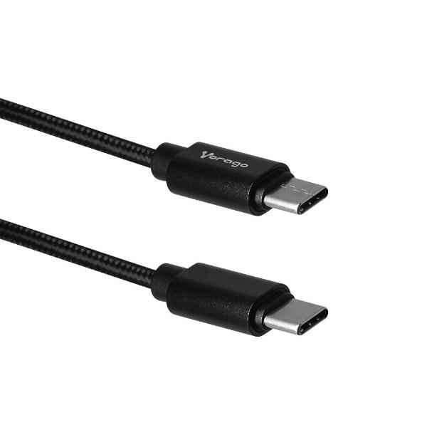 Vorago CAB-124-BK cable de transmisión Negro 1 m USB C