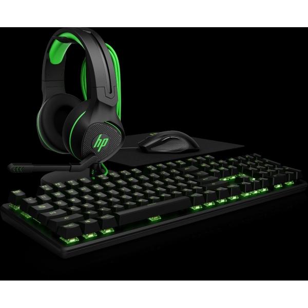 HP Audífonos HP USB LED 400 Pavillion Gaming Color Negro-Verde
