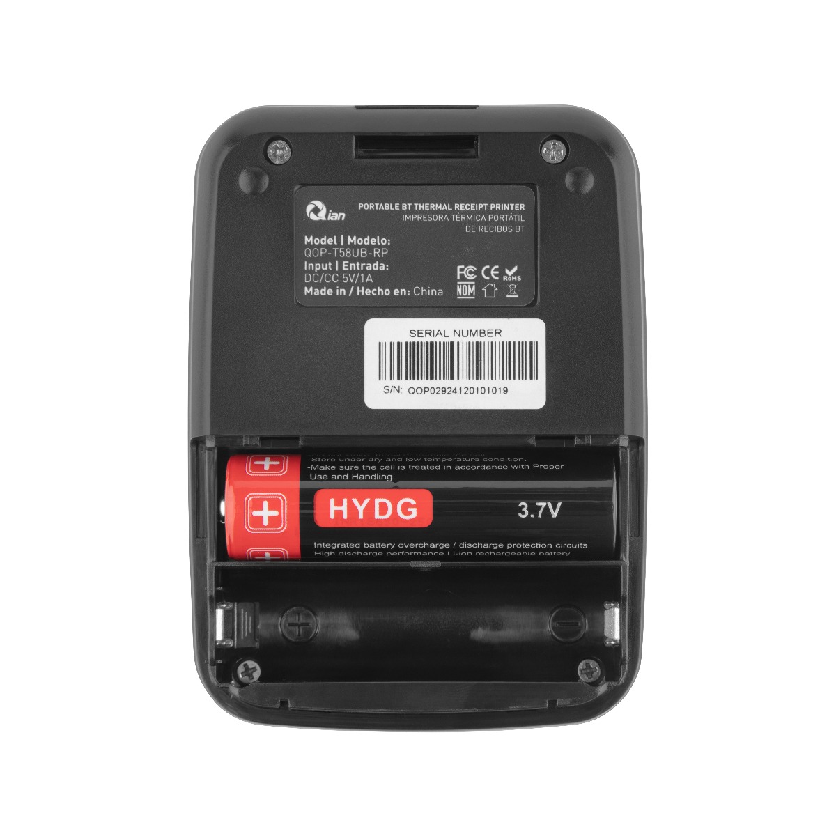 Impresora Portátil Térmica Qian 58MM con USB+BT QOP-T58UB-RP