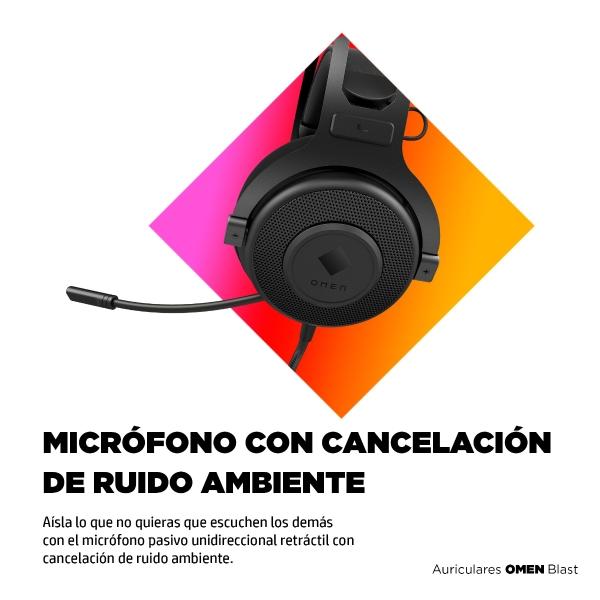 HP Audífonos HP OMEN Blast Micrófono Retráctil Color Negro