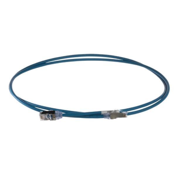 Panduit Patch Cord Cat6A, Diametro Reducido 28 AWG, Blindado S/FTP, CM/LS0H, 2m, Color Azul