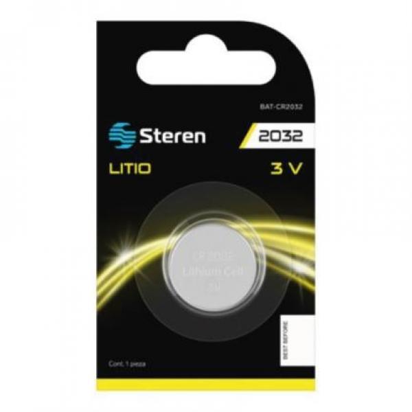 Steren Pila de Litio Steren Tipo Botón CR2032 Capacidad 210 mAh