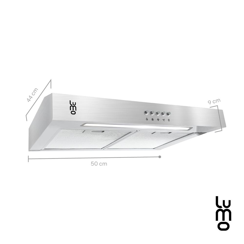 Campana Cocina Extractora De Pared 50 Cm Acero Inox Luz Led