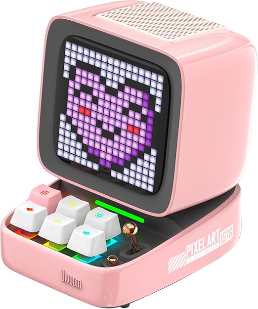 Divoom Ditoo Pixel Art Altavoz BT Retro con Pantalla LED Rosa