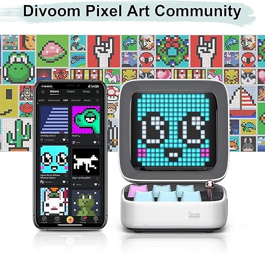 Divoom Ditoo PixelArt Altavoz BT Retro c/ Pantalla LED Blanco