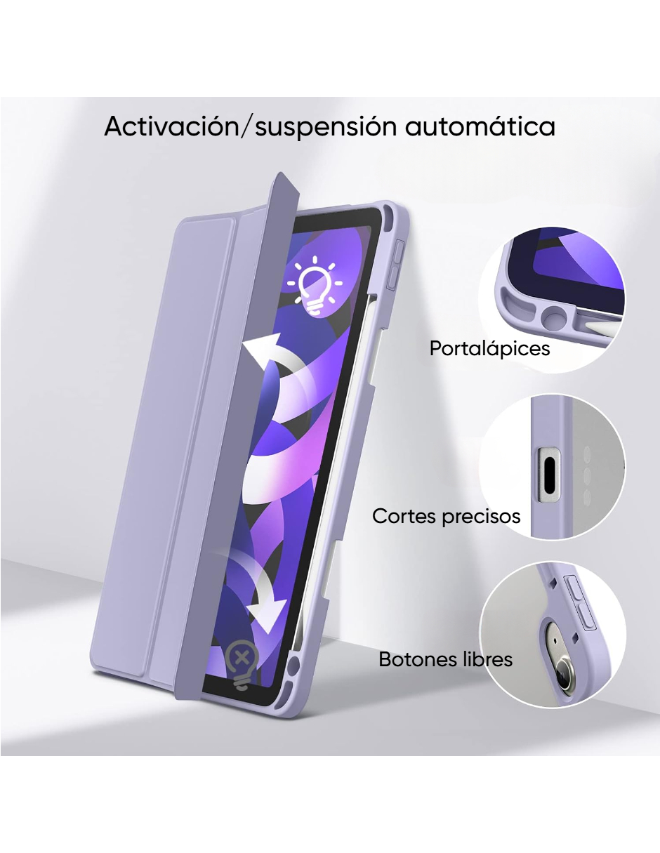 Funda Plegable Compatible Con iPad 9.7 Pulgadas 6/5 Generacion Color Lila