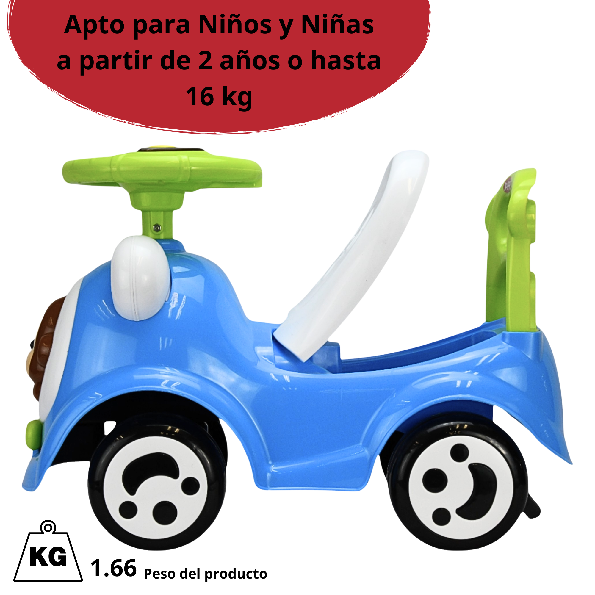 Montable Correpasillos para Niños con Luz y Sonido Seguro Anticaidas - Azul