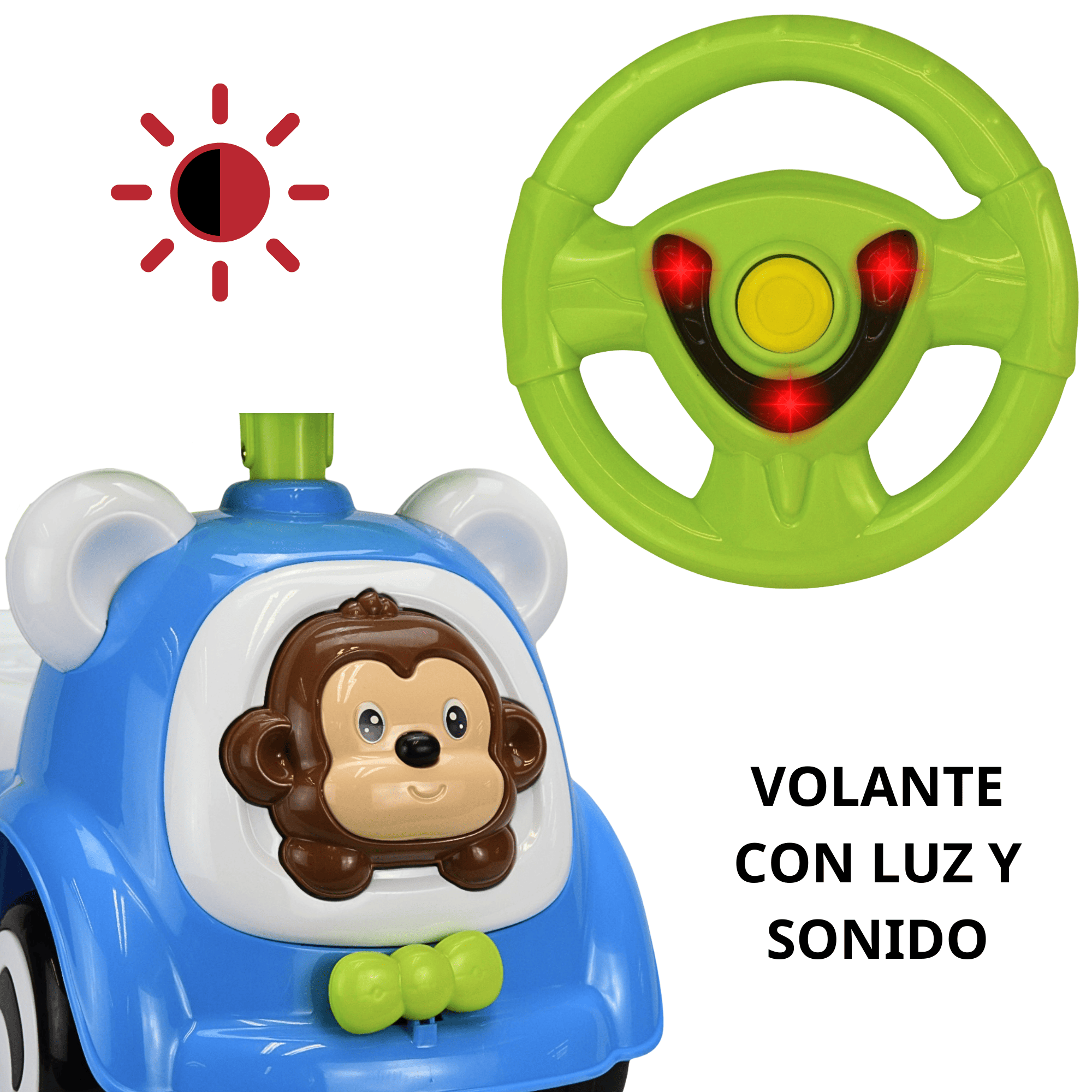 Montable Correpasillos para Niños con Luz y Sonido Seguro Anticaidas - Azul