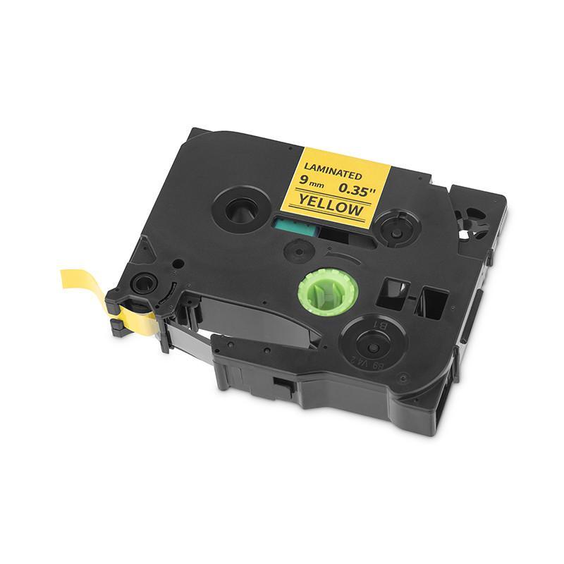 Cinta de Etiqueta Laminada Qian  (6 Pack) Negro/Amarillo QZe-621