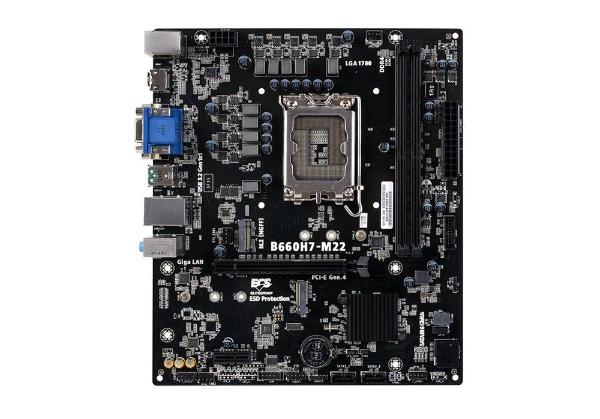 ECS Elitegroup MOTHERBOARD ECS (B660H7-M22) SOCKET 1700,2*DDR4 3600,VGA,HDMI,DVI-D,MICRO ATX