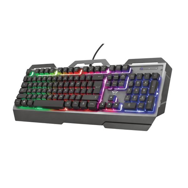 Teclado Gamer Trust GXT 856 Torac RGB, Alámbrico, Negro