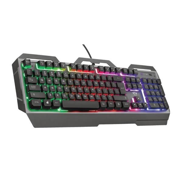 Teclado Gamer Trust GXT 856 Torac RGB, Alámbrico, Negro