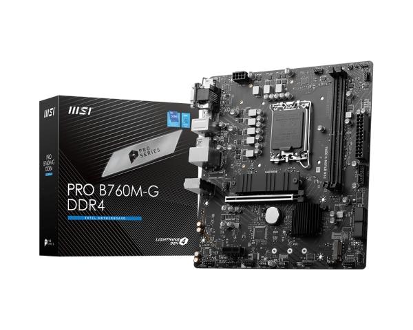 MOTHERBOARD MSI (PRO B760M-G DDR4) SOCKET 1700,2*DDR4 4800,HDMI,DP,VGA,2*M.2,MICRO ATX