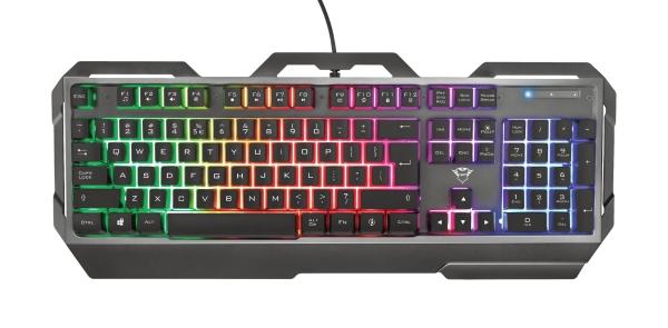 Teclado Gamer Trust GXT 856 Torac RGB, Alámbrico, Negro