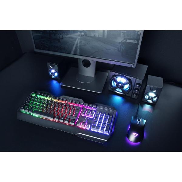 Teclado Gamer Trust GXT 856 Torac RGB, Alámbrico, Negro
