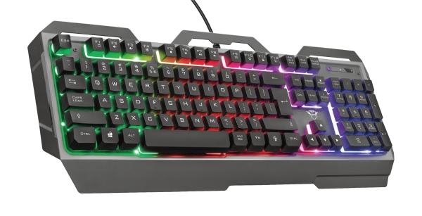 Teclado Gamer Trust GXT 856 Torac RGB, Alámbrico, Negro