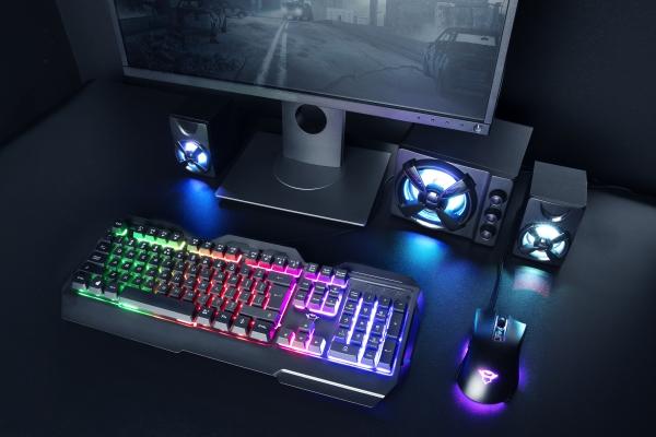 Teclado Gamer Trust GXT 856 Torac RGB, Alámbrico, Negro