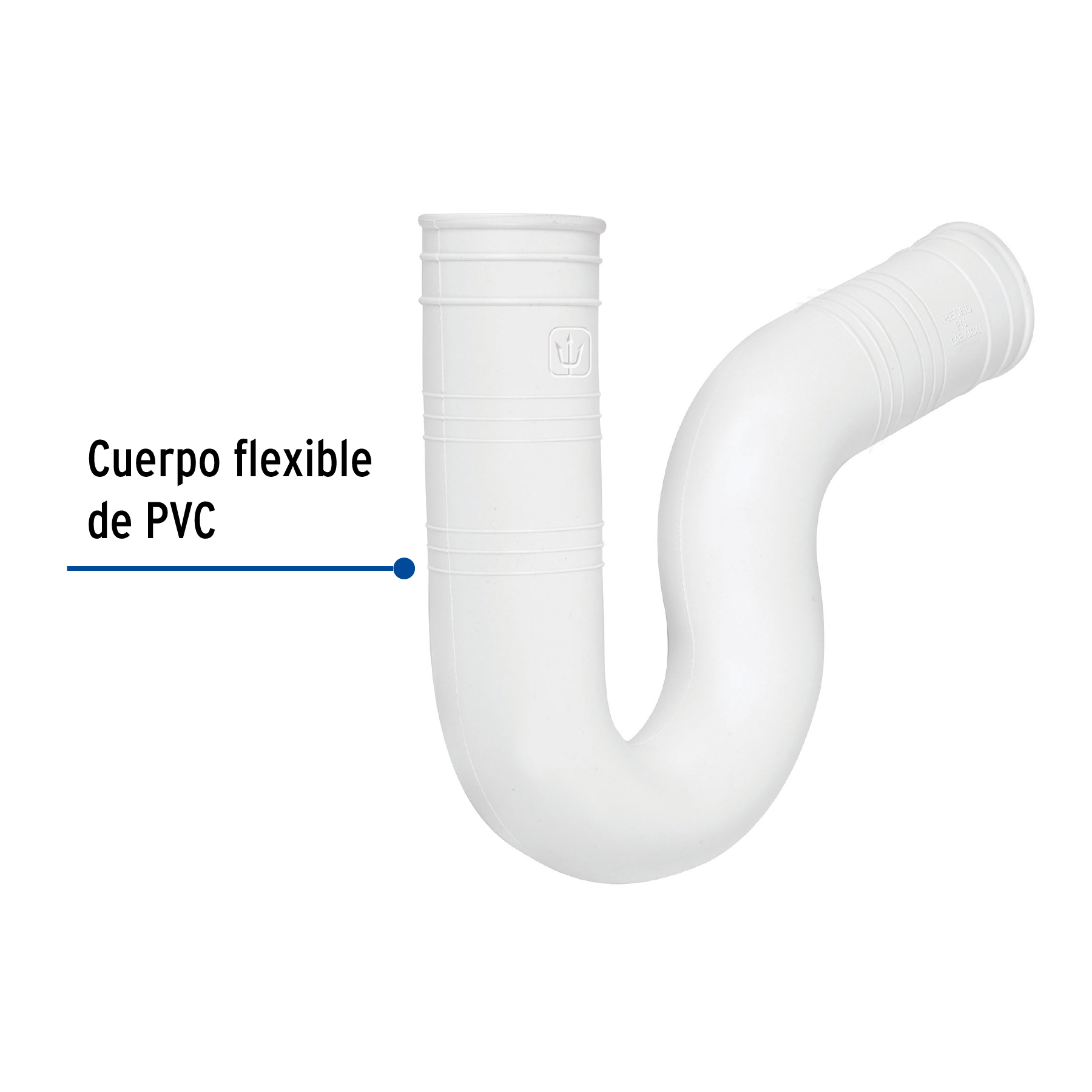 Céspol flexible 1-1/2' de PVC, para fregadero, Foset