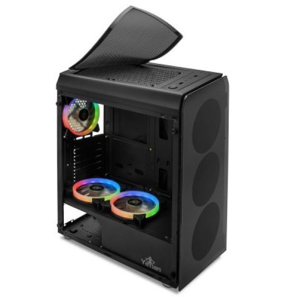 Yeyian GABINETE YEYIAN GAMER YCH-MTA7-01BK KRYPTON ATX 3 VENT ARGB CRIS/TEMP