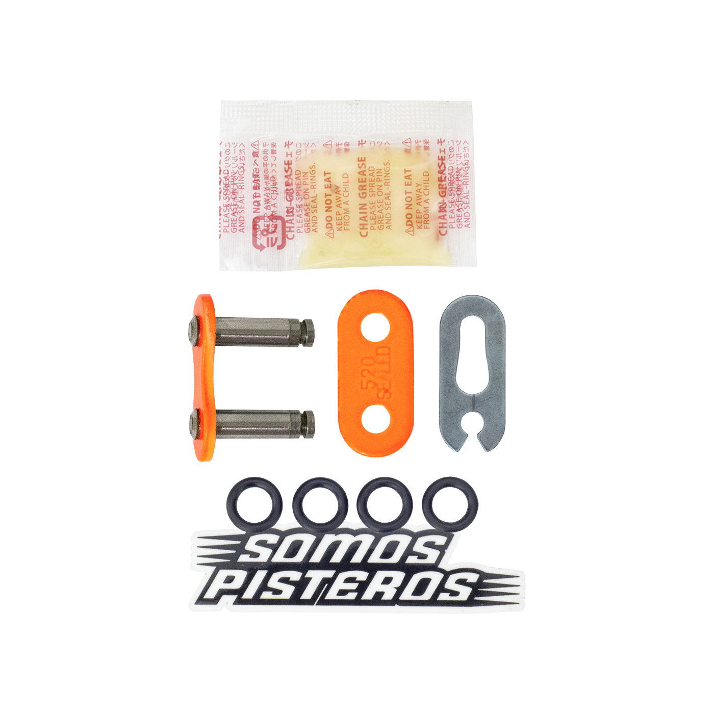 CANDADO CADENA 520 O RING CLIP NARANJA RK KTM 200 250 390 R3