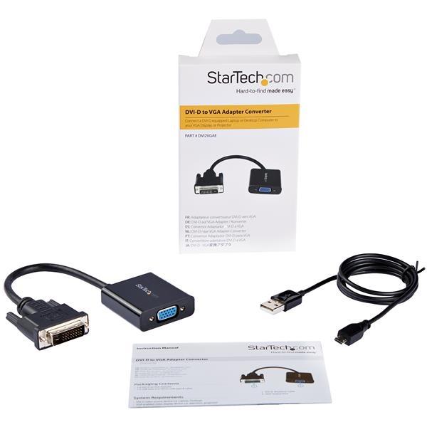 StarTech.com ADAPTADOR CONVERTIDOR DE VIDEO DVI-D A VGA HD15 1080P          .