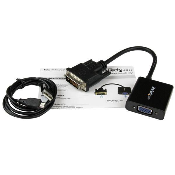 StarTech.com ADAPTADOR CONVERTIDOR DE VIDEO DVI-D A VGA HD15 1080P          .