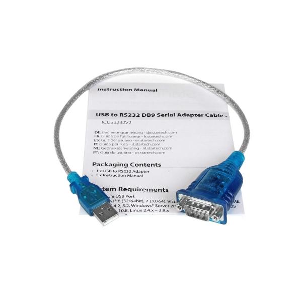 StarTech.com CABLE ADAPTADOR USB A SERIE RS232 1 PUERTO SERIAL DB9