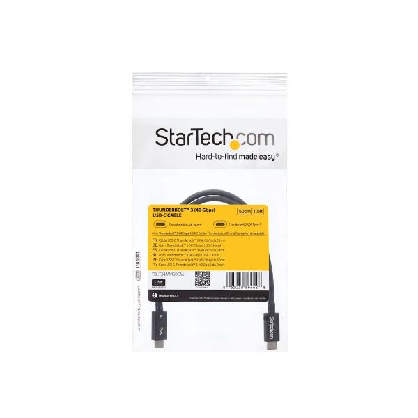 StarTech.com CABLE DE 0.5M THUNDERBOLT 3 USB-C 40GBPS COMPATIBLE USB     .