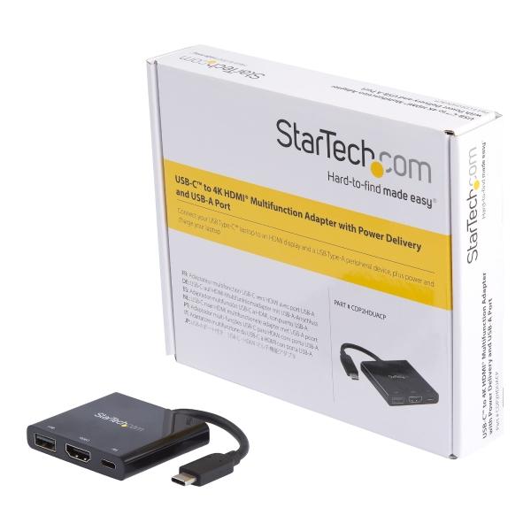 StarTech.com ADAPTADOR MULTIFUNCION USB C 4 HDMI CON POTENCIA Y USB A