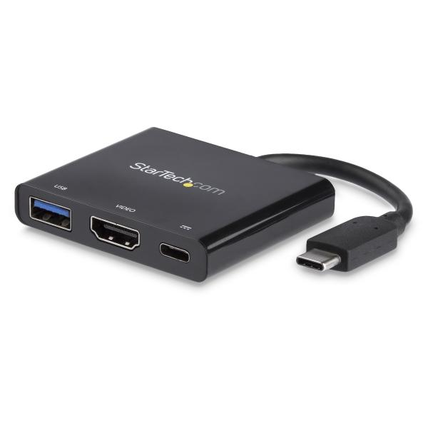StarTech.com ADAPTADOR MULTIFUNCION USB C 4 HDMI CON POTENCIA Y USB A