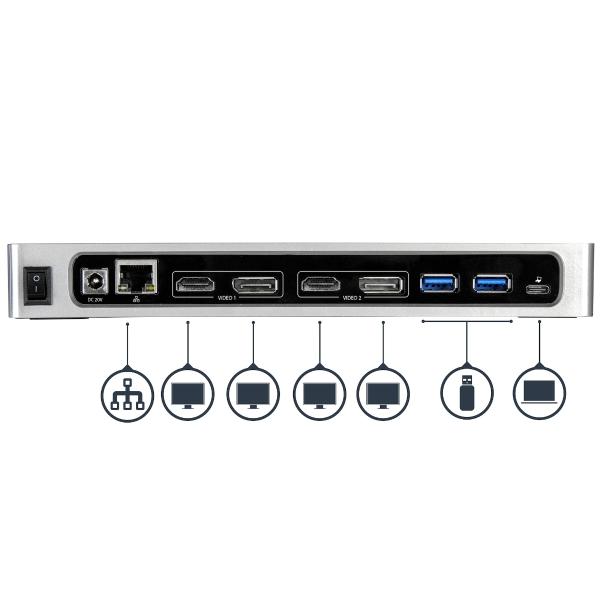 StarTech.com DOCKING STATION USB TIPO C 2X D P O HDMI REPLICADOR USBC