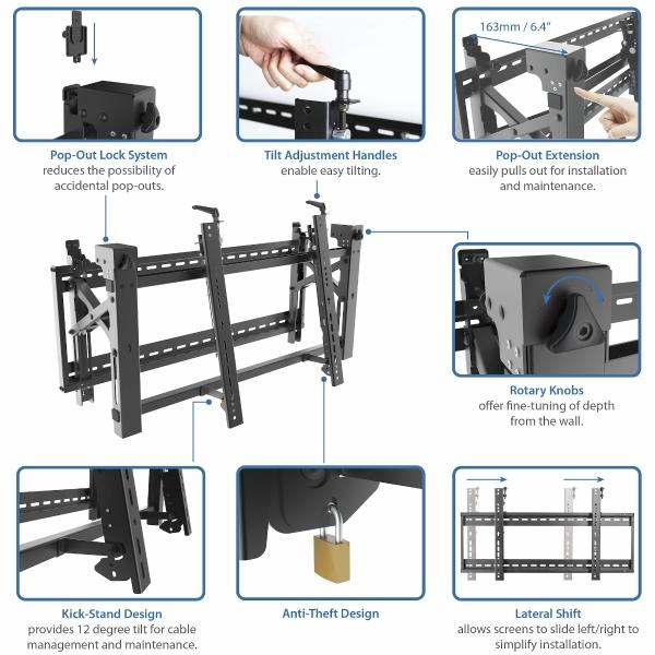 StarTech.com SOPORTE VESA DE MOSAICO DE VIDE O PARA PANTALLAS DE 45 A 70