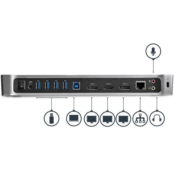 StarTech.com REPLICADOR DE PUERTOS USB 3.0 TRIPLE PARA LAPTOP              .
