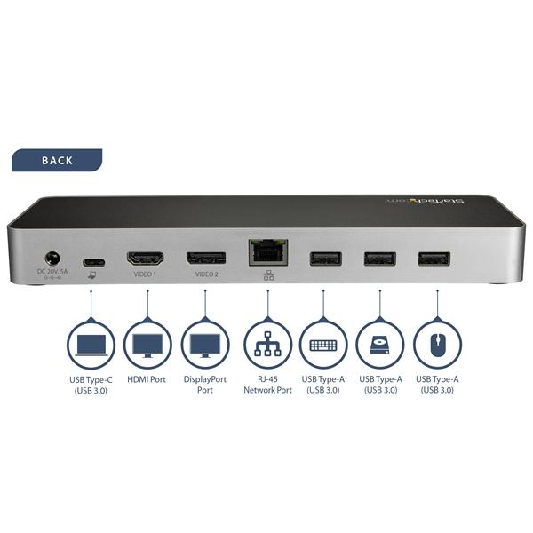 StarTech.com DOCKING STATION PD PARA LAPTOP USB-C 4K PARA 2 PANTALLAS