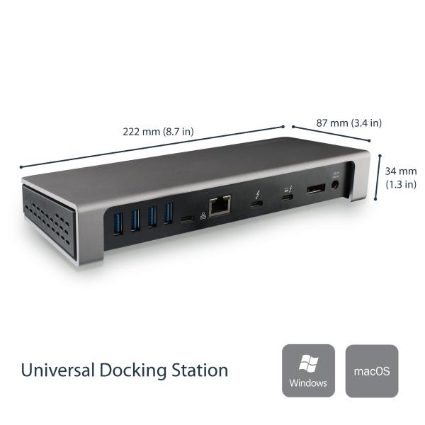 StarTech.com DOCKING STATION THUNDERBOLT 3 CON LECTOR SD USBC 2X4K PD 85W