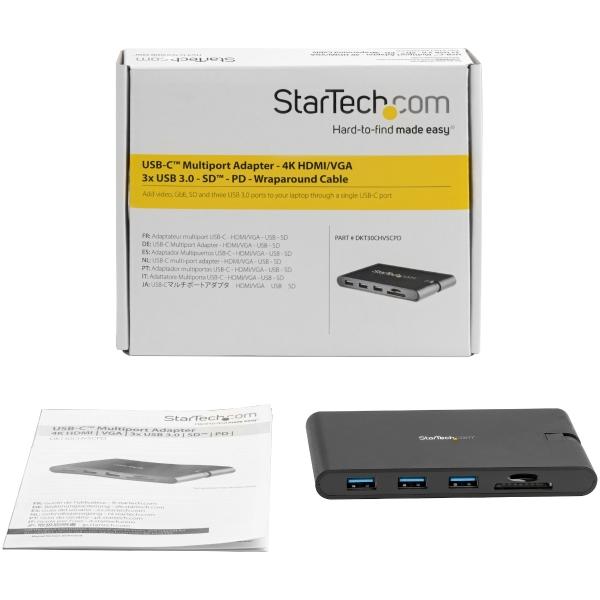 StarTech.com REPLICADOR DOCKING STATION USB-C VGA HDMI GBE SD WIN MAC