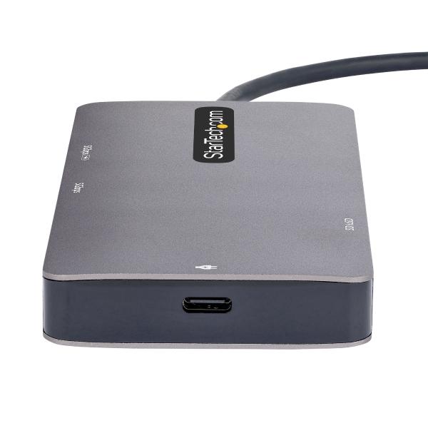StarTech.com ADAPTADOR MULTIPUERTOS USB-C A 2X HDMI PD 100W HUB USB RED