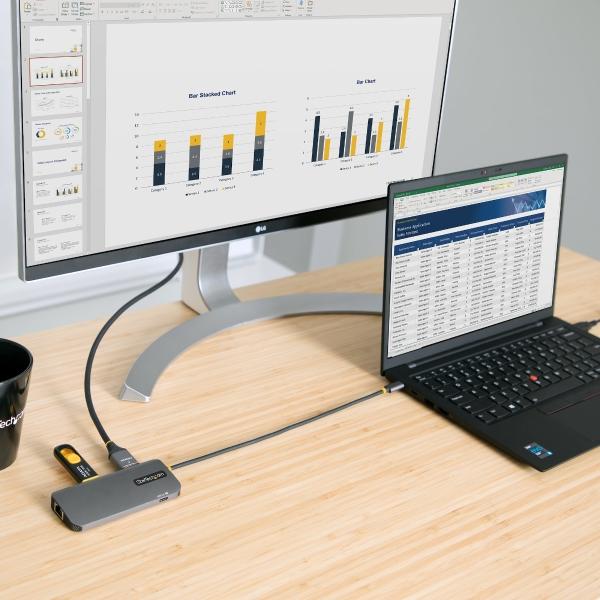 StarTech.com ADAPTADOR MULTIPUERTOS USB C HDMI 4K HUB USB PD 100W DOCK