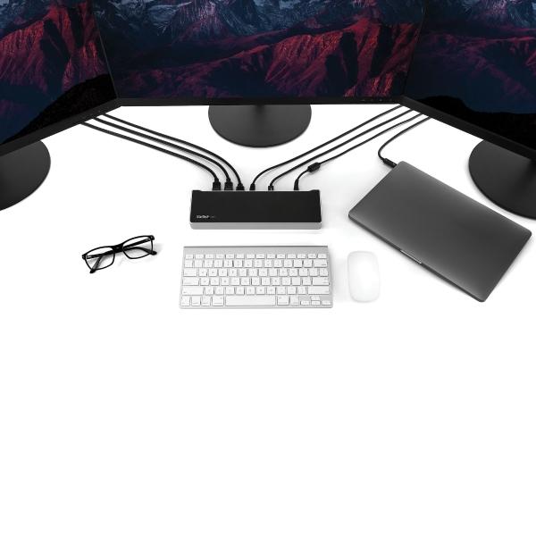 StarTech.com DOCK USB C CON VIDEO TRIPLE 4K 5X USB 3.0 PD 100W DP HDMI