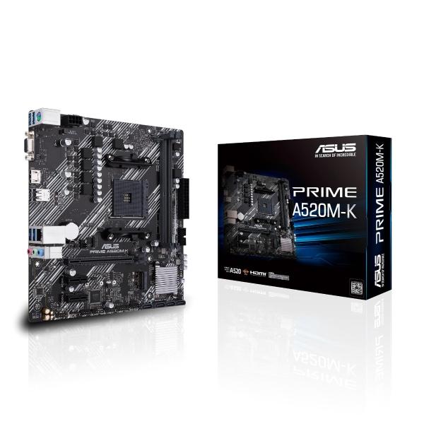 Tarjeta madre ASUS micro ATX PRIME A520M-K S-AM4 AMD A520 HDMI 64GB