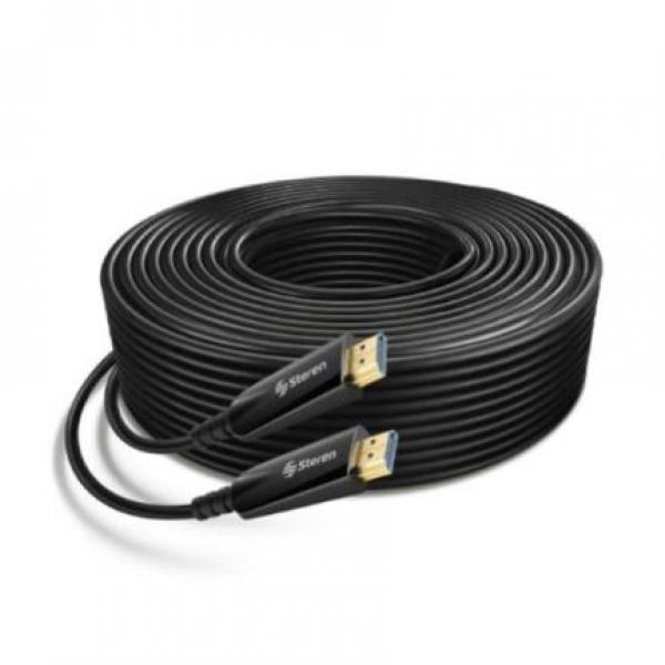 Steren Cable HDMI Steren 4K de Fibra Óptica 30m Color Negro